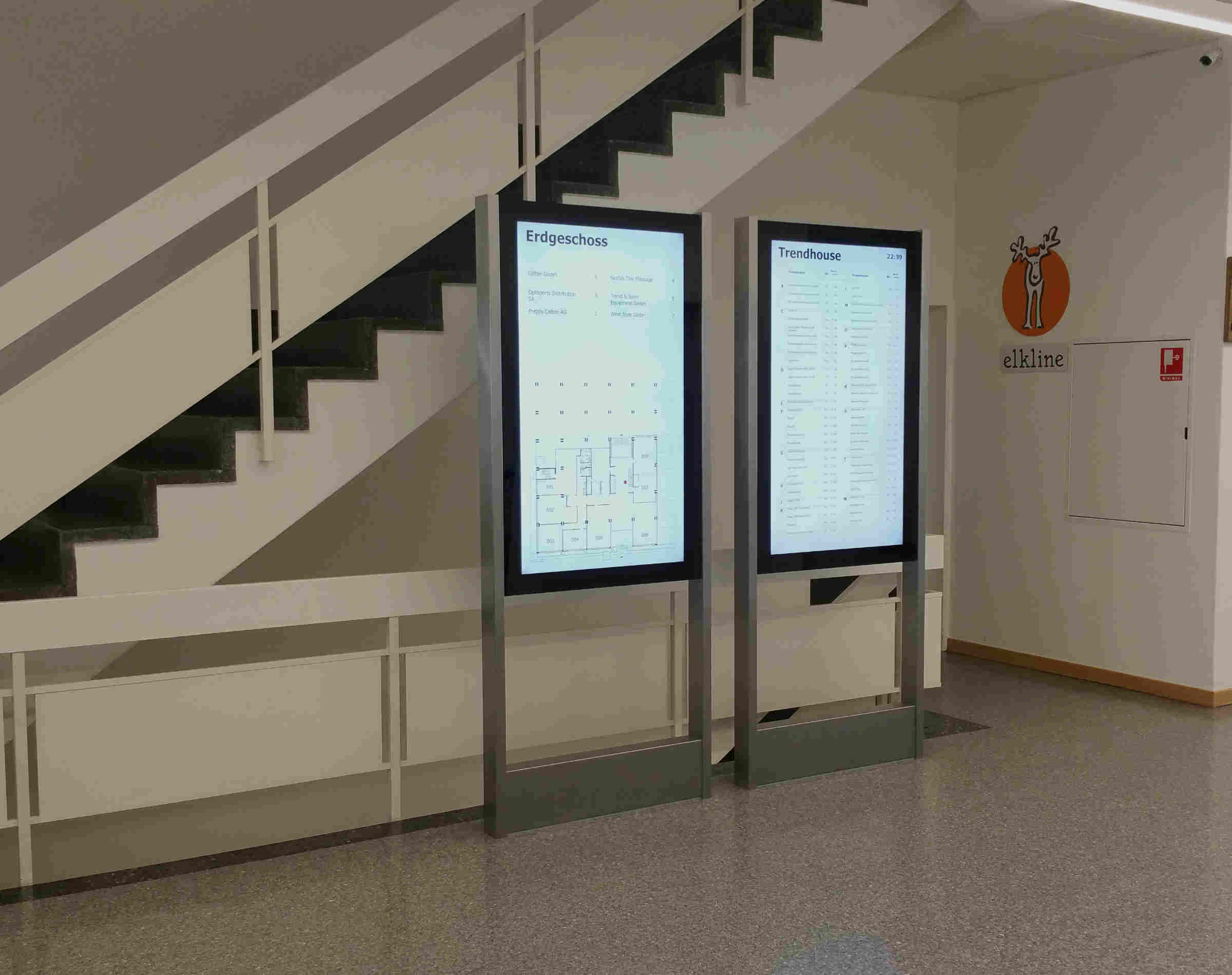 Digital Signage Solution im Bürogebäude